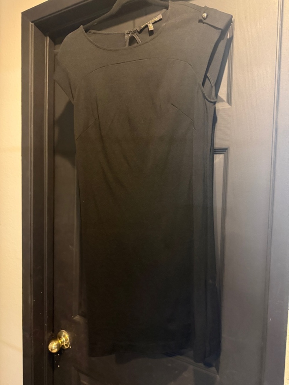 Cynthia Steffe Black Cap-Sleeve Shift Dress